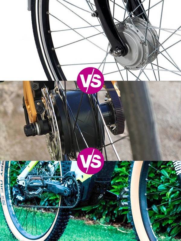 Die drei E-Bike Motorarten im direkten Vergleich.